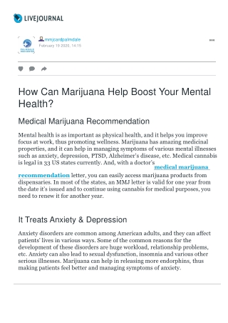 How Can Marijuana Help Boost Your Mental Health?