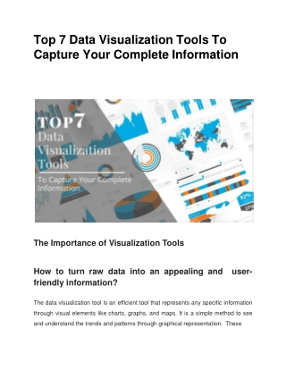 Top 7 Data Visualization Tools To Capture Your Complete Information