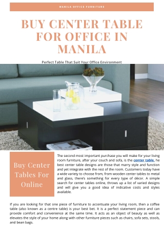 Buy Center Table for Office in Manila