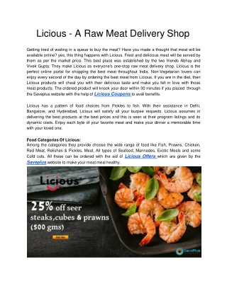 Licious - A Raw Meat Delivery Shop