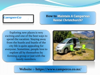 How to Maintain A Campervan Rental Christchurch