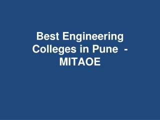 Best Engineering Colleges in Pune | Best Engineering Colleges in Maharashtra - MITAOE