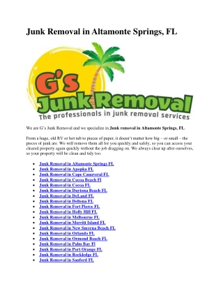 Junk Removal in Vero Beach FL