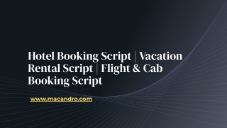 Hotel Booking Script | Vacation Rental Script | Flight & Cab Booking Script