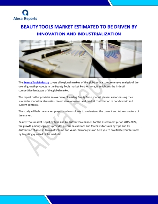 Beauty Tools market is split by type and by distribution channel