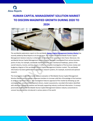 worldwide Human Capital Management Solution Market