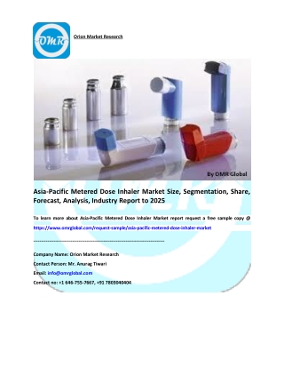 Asia-Pacific Metered Dose Inhaler Market Size, Share and Forecast 2019-2025