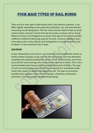 Four main types of bail bonds