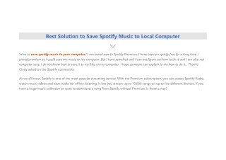 How to Download music from Spotify to your Computer