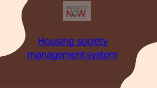 Housing society management system