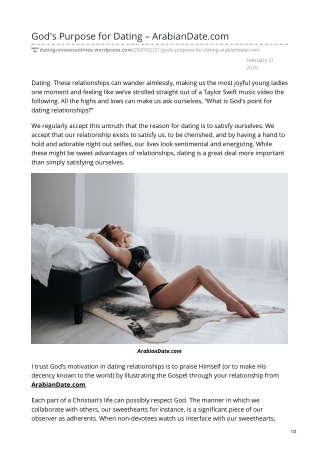 Purpose for Dating ArabianDate