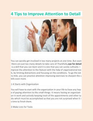 4 Tips to Improve Attention to Detail