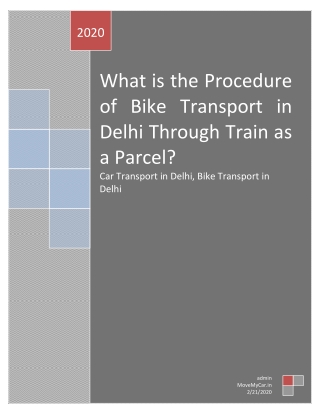 What is the Procedure of Bike Transport in Delhi Through Train as a Parcel?