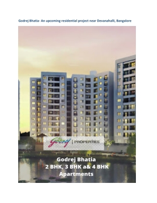 Godrej Bhatia- An upcoming residential project near Devanahalli, Bangalore