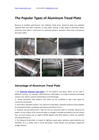 The Popular Types of Aluminum Tread Plate