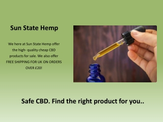 Shop CBD Pain Cream & CBD Oils UK | Sun State Hemp