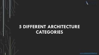 5 Different Architecture Categories