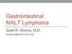 Gastrointestinal MALT Lymphoma