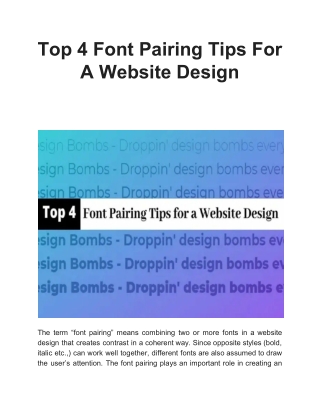 Top 4 Font Pairing Tips For A Website Design