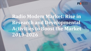 Radio Modem Market strategy and product research report 2019