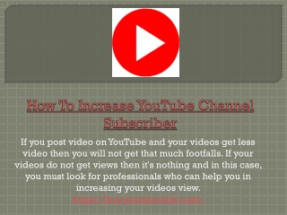 How To Increase YouTube Channel Subscriber