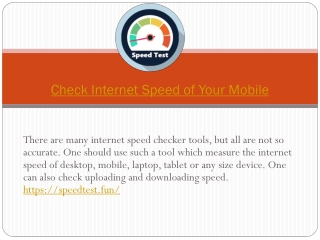 How To Check Internet Speed of Mobile
