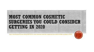 Most Common Cosmetic Surgeries You Could Consider Getting in 2020