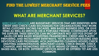 Find the Lowest Merchant Service Fees