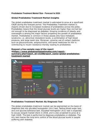 Global Prediabetes Treatment Market Size - Forecast to 2026