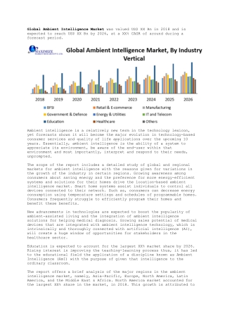 Global Ambient Intelligence Market