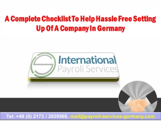 A Complete Checklist To Help Hassle Free Setting Up Of A Company In Germany