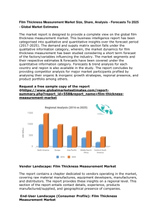 Global Film Thickness Measurement Market Size, Share, Analysis - Forecasts To 2025