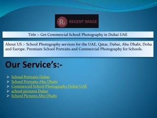 Get Commercial School Photography in Dubai UAE