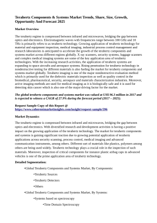 Terahertz Components & Systems Market Trends, Share, Size, Growth, Opportunity And Forecast 2025