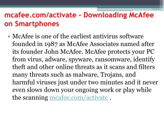 mcafee.com/activate - Downloading McAfee on Smartphones