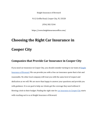 Knight Insurance of Broward