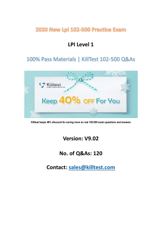 Updated Lpi 102-500 Practice Exam V9.02 | 2020 Killtest