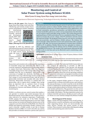 Monitoring and Control of Solar Power System using Reliance SCADA