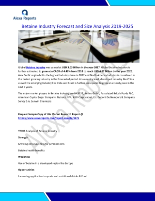 Betaine Industry Forecast and Size Analysis 2019-2025