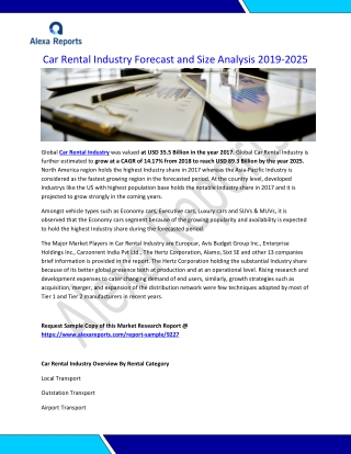Car Rental Industry Forecast and Size Analysis 2019-2025