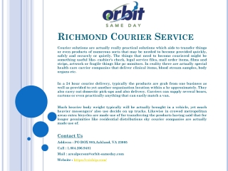 Courier Service Richmond VA