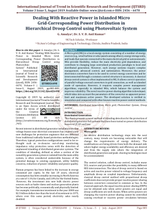 Dealing With Reactive Power in Islanded Micro Grid Corresponding Power Distribution in Hierarchical Droop Control using