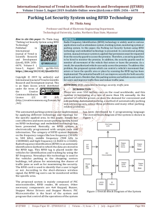 Parking Lot Security System using RFID Technology