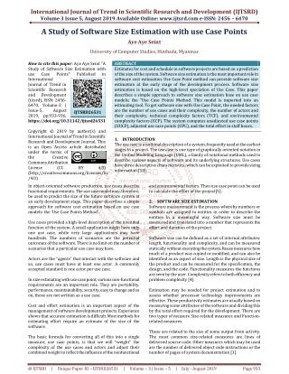 A Study of Software Size Estimation with use Case Points