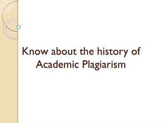 Know History About Academic Plagiarism