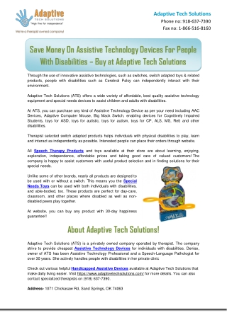 Assistive Technology Devices