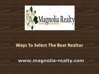 Ways To Select The Best Realtor