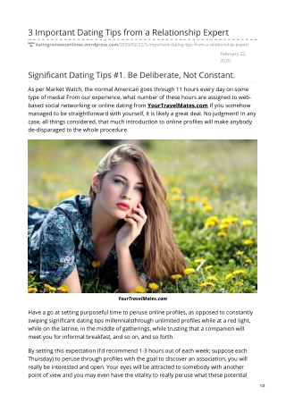3 Important Dating Tips