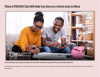These 6 PROVEN Tips Will Help You Save on a Home Loan in Mesa