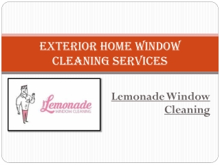 Exterior Home Window Cleaning Services